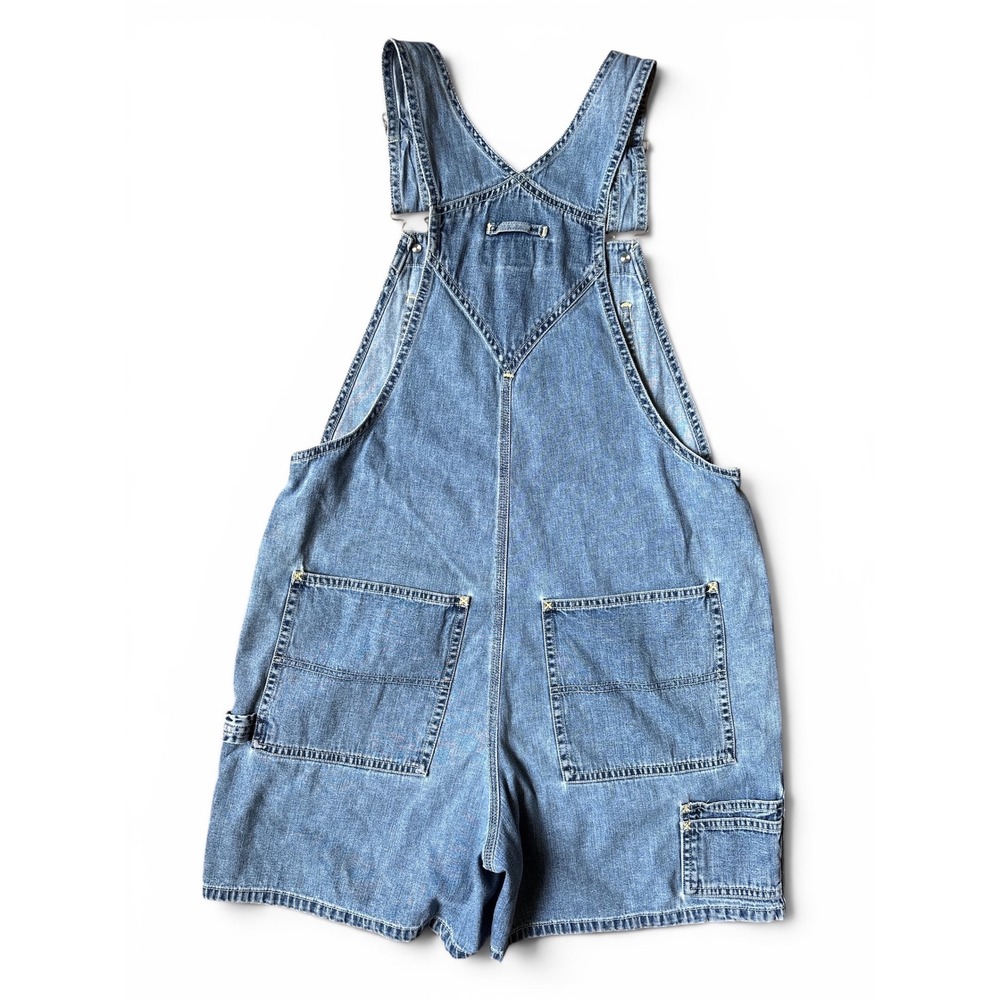 Vintage 90s Y2K Old Navy Denim Overalls Shortalls Medium - Picture 3 of 11